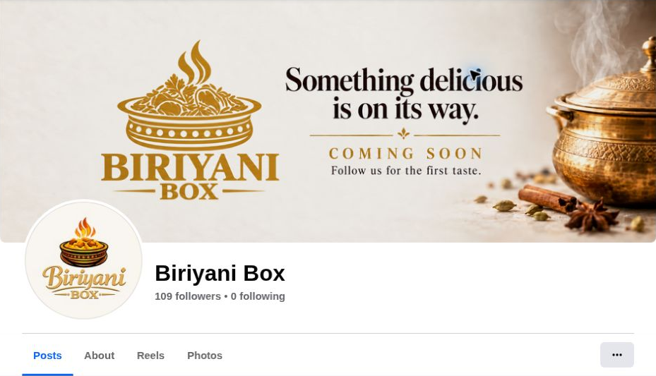 Biriyani Box · Facebook page screenshot
